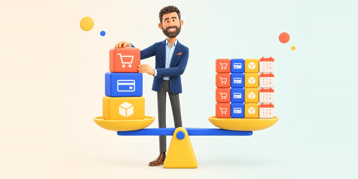 Matei cântărește costul construcției unui magazin online față de costurile care revin în fiecare lună